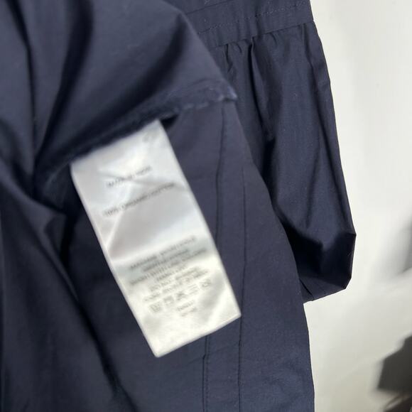 NWOT Quince Women's Navy Blue Tiered Maxi Dress XS Organic Poplin 4480-90 - Picture 8 of 11